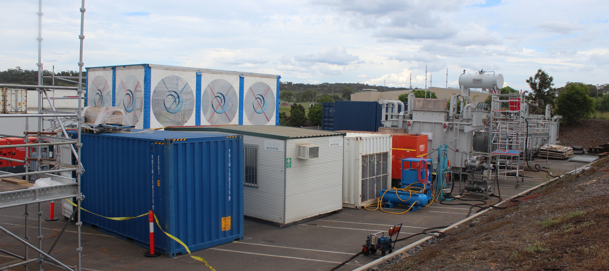 image of a transformer mobile unit repair shop